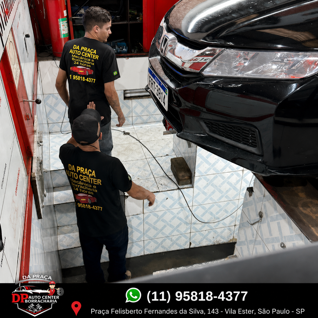 Equipe uniformizada DP Auto Center em atendimento